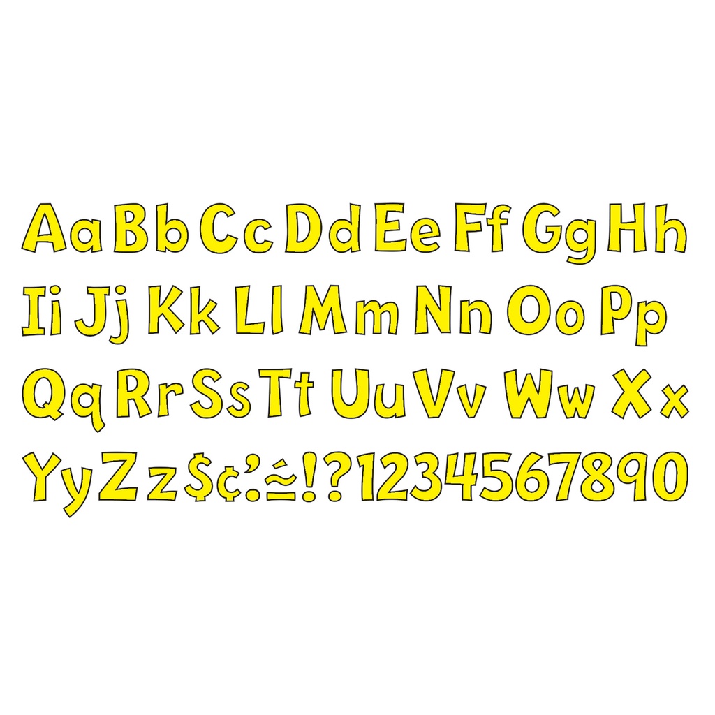 Yellow 4-Inch Playful Uppercase/Lowercase Combo Pack Ready Letters®