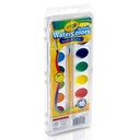 16 Color Semi-Moist Washable Oval Pan Watercolors with Brush 6ct