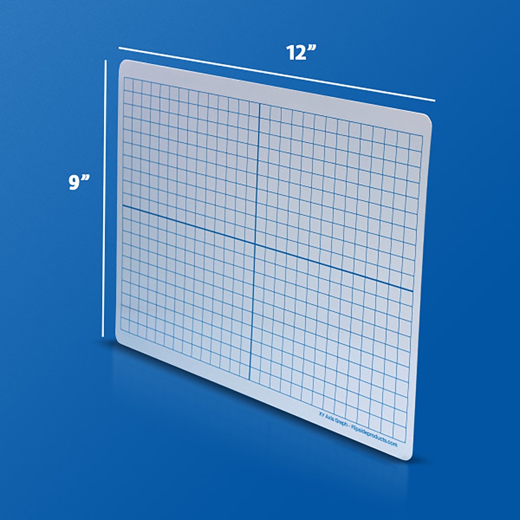 Two-Sided XY Axis/Plain 9" x 12" Dry Erase Learning Mats Pack of 48