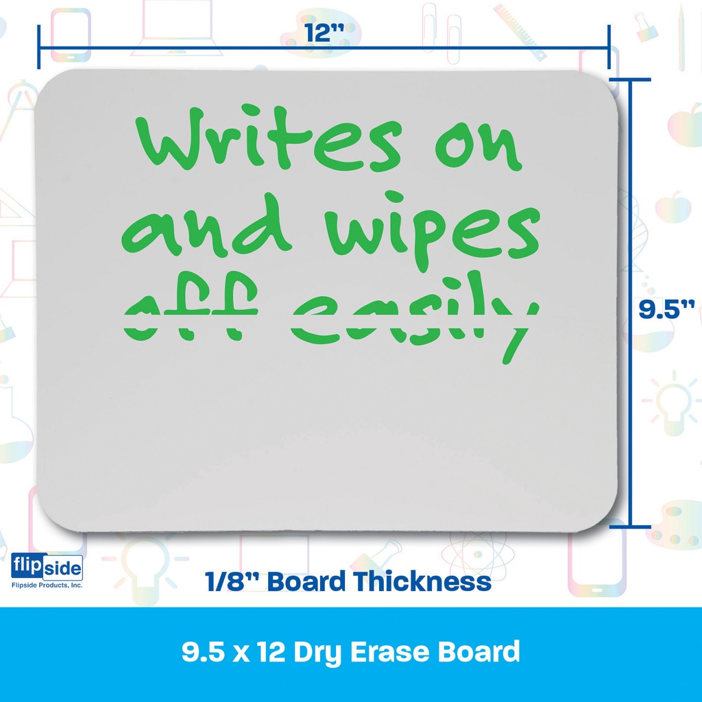 9.5" x 12" Dry Erase Board Pack of 6