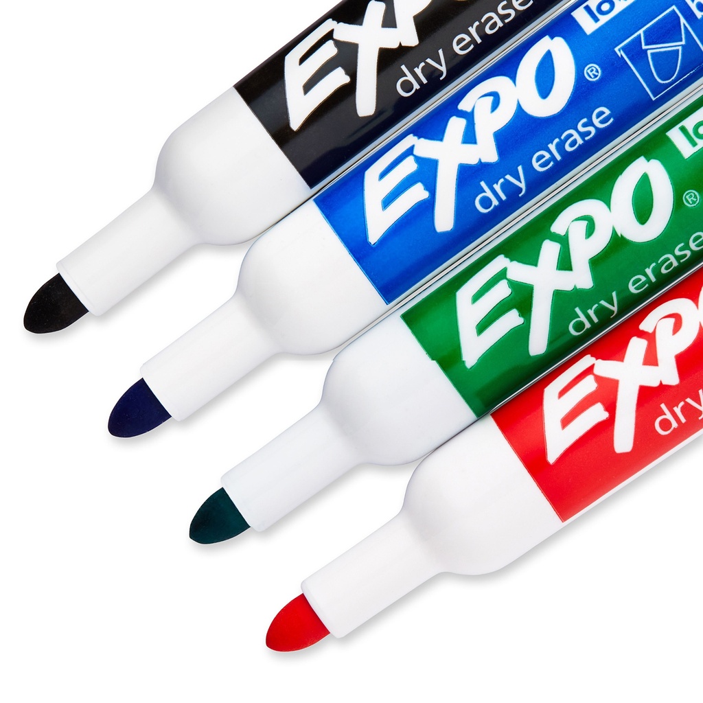 Assorted Bullet Tip Low-Odor Dry Erase Markers Pack of 4