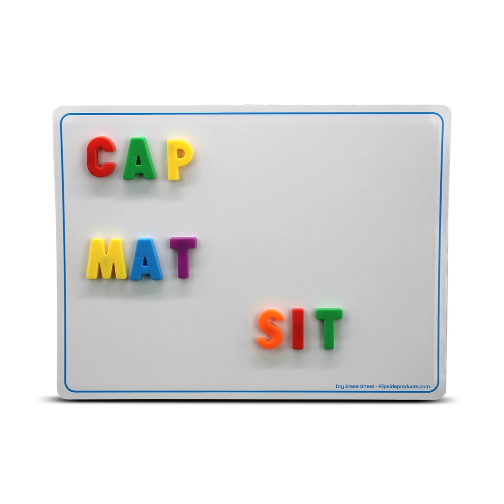 Two-Sided Plain 9" x 12" Magnetic Dry Erase Learning Mats Pack of 48