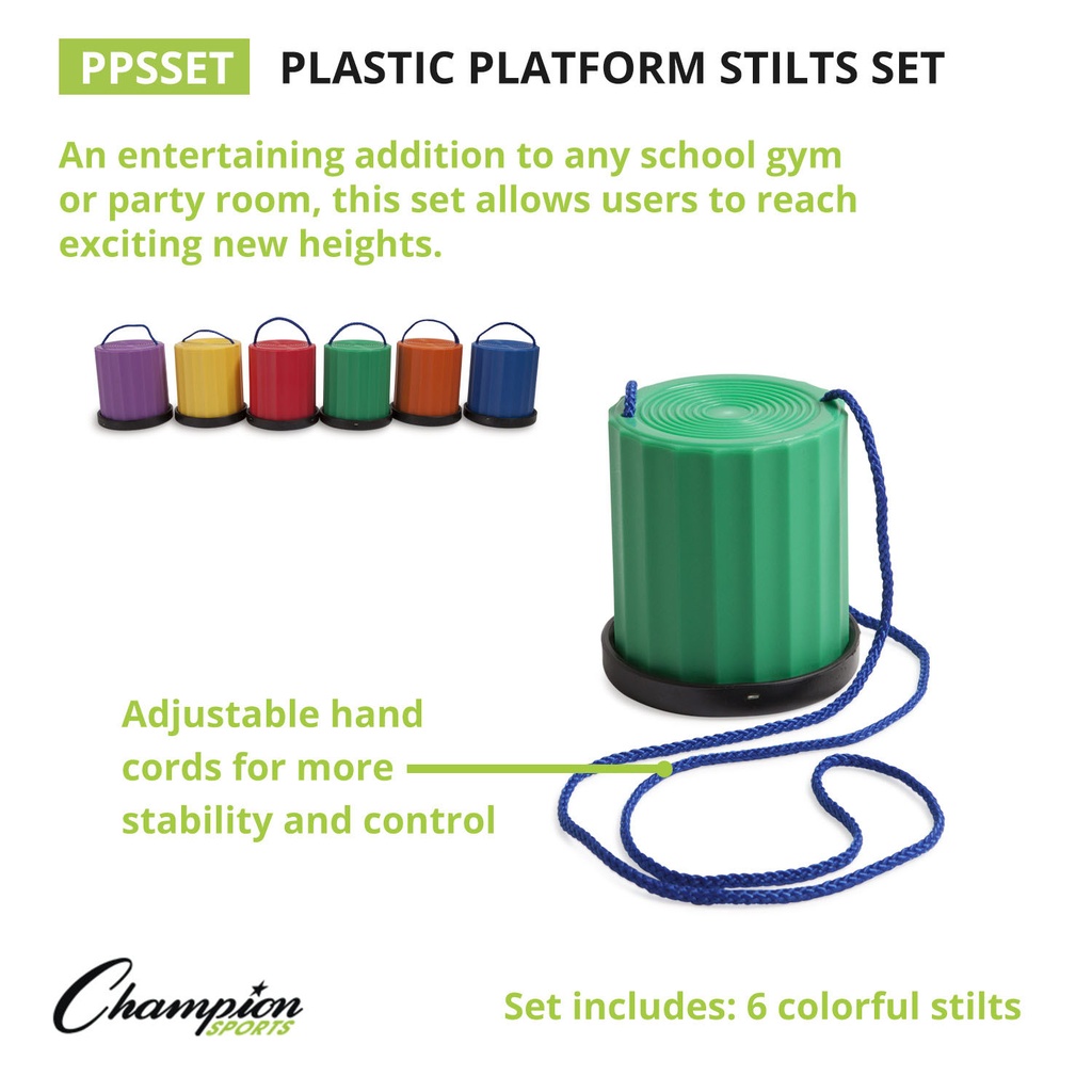 Plastic Platform Stilts Assorted Set of 6