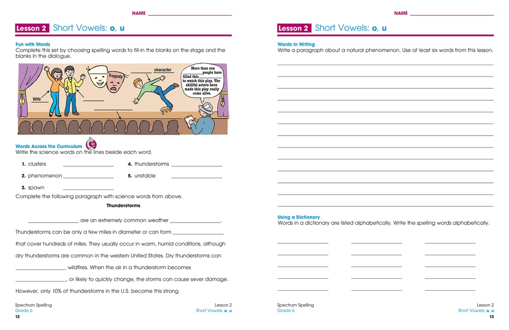 Spectrum Spelling Workbook Grade 6 Paperback