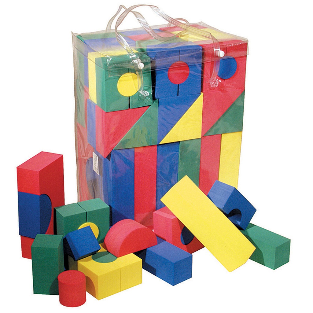 Assorted Primary Colors Activity Blocks 68 Pieces