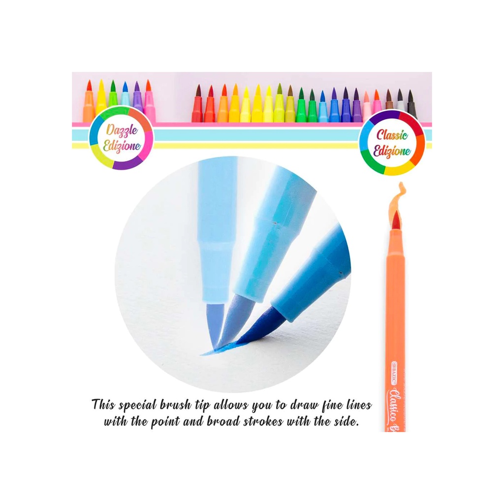 Washable Brush Markers 12 Colors