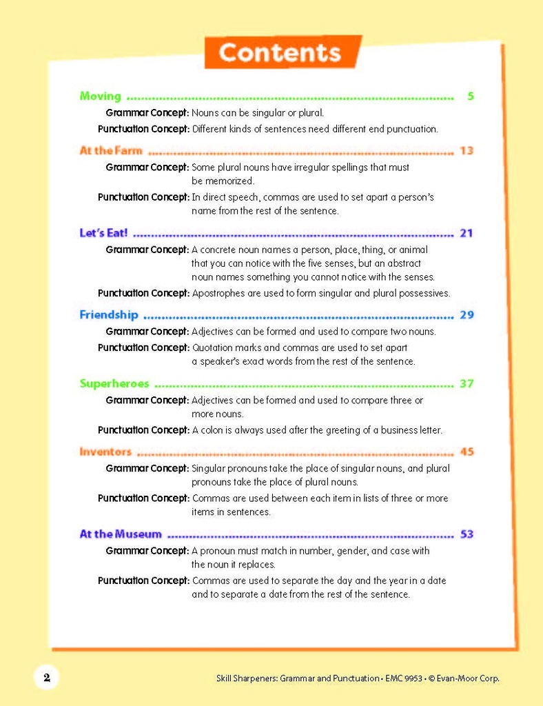 Skill Sharpeners Grammar and Punctuation Grade 3 Activity Book