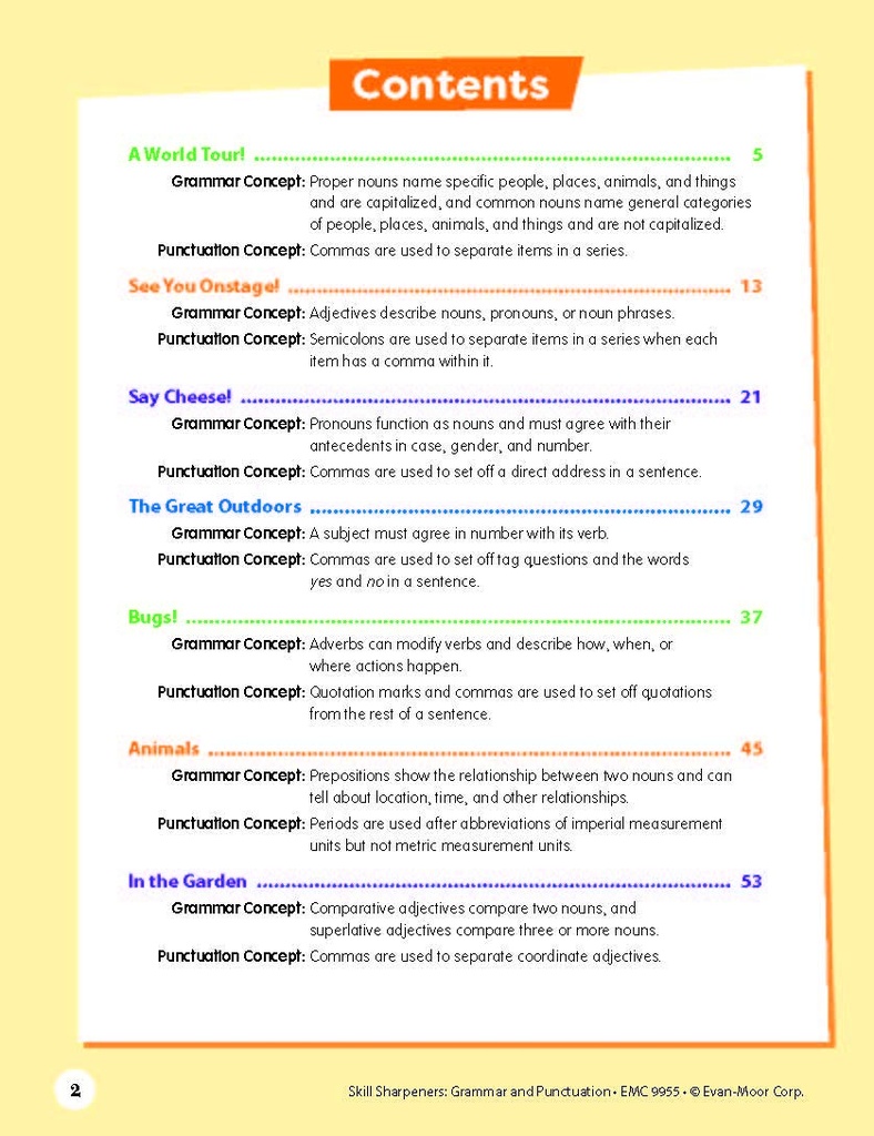 Skill Sharpeners Grammar and Punctuation Grade 5 Activity Book