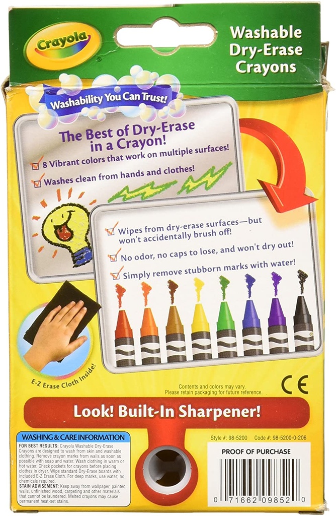 8ct Crayola Dry Erase Crayons