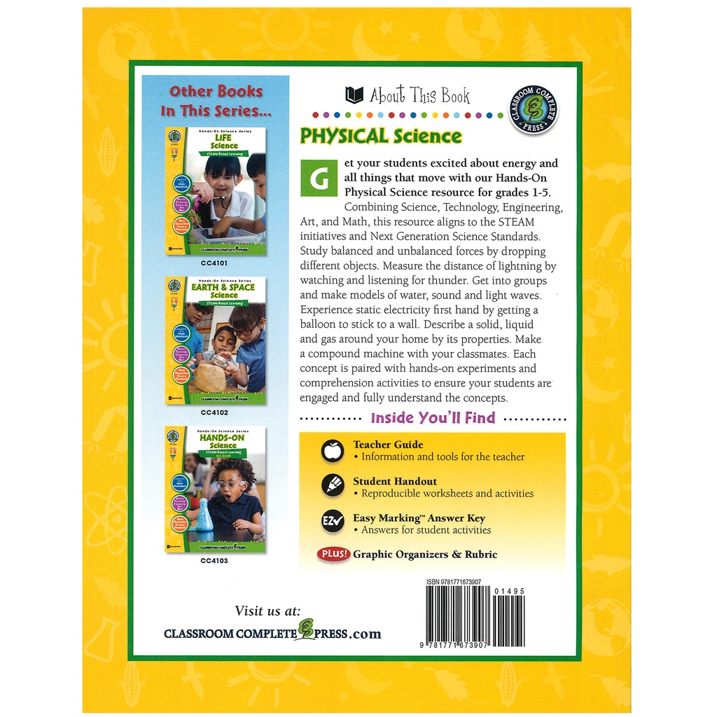 Hands-On STEAM - Physical Science Resource Book, Grade 1-5