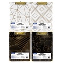 Assorted Geometric Standard Clipboards w/Gold Low Profile Clip Set of 6