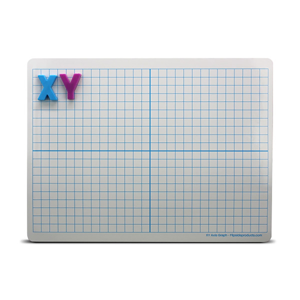 Two-Sided XY Axis/Plain 9" x 12" Dry Erase Learning Mats Pack of 48