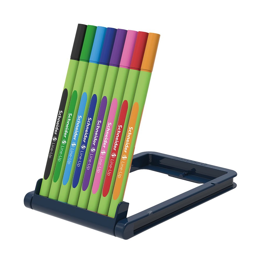 Line-Up Fineliner Pen in 8 Assorted Colors Adjustable Case Stand