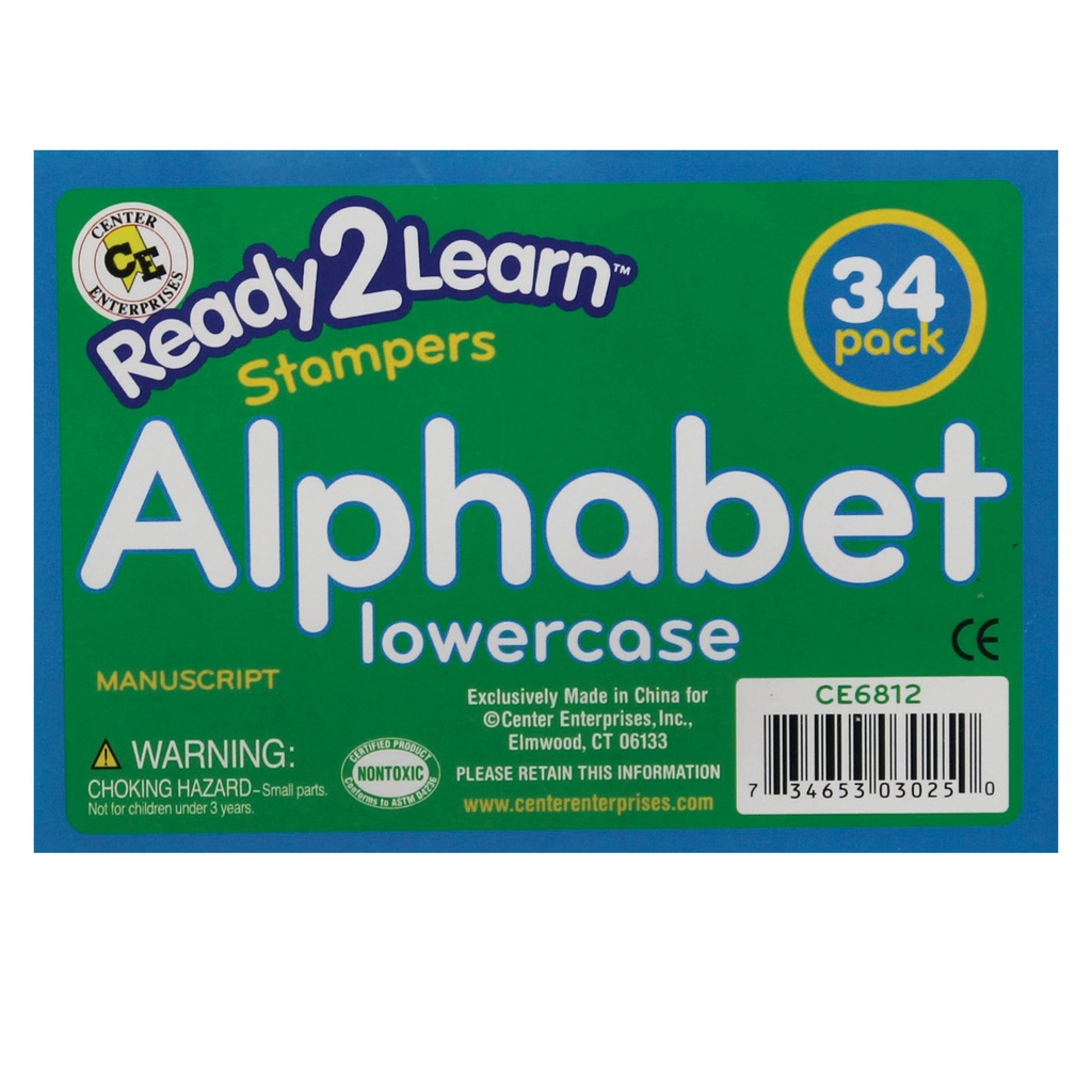 Small Lowercase Alphabet Stamps Set of 34