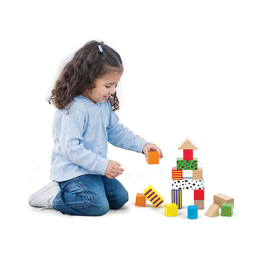 Wooden Blocks Building Set 50 Pieces