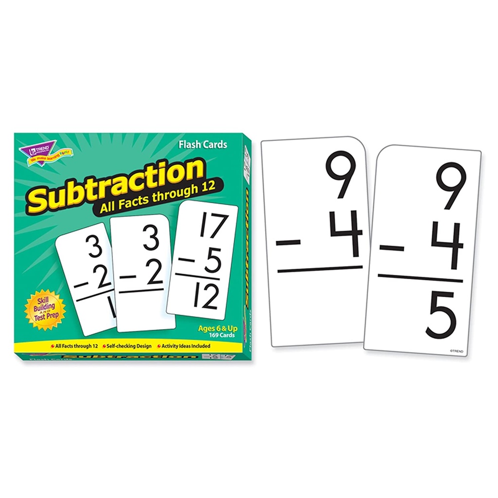 Subtraction 0-12 All Facts Skill Drill Flash Cards