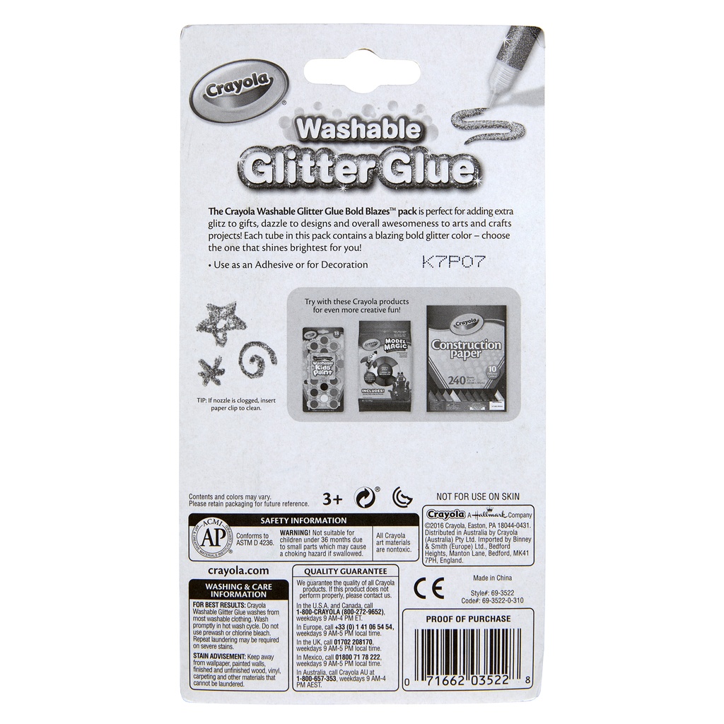 Bold Washable Glitter Glue Pack of 5