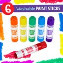 6 Color Washable Paint Sticks 3ct