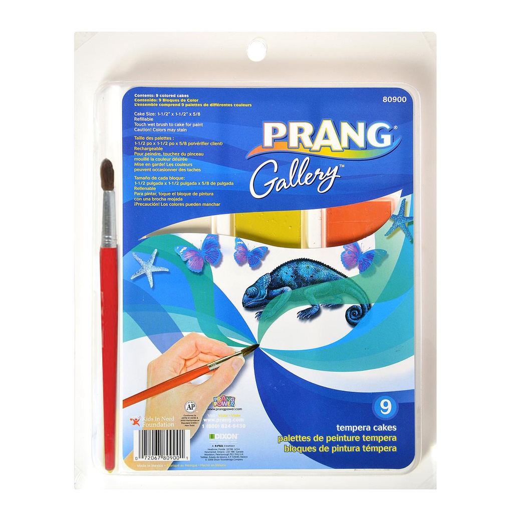 9 Color Gallery™ Tempera Cake Set  with Brush