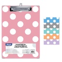 Assorted Carnival Polka Dot Standarn Clipboards w/Low Profile Clips Set of 6