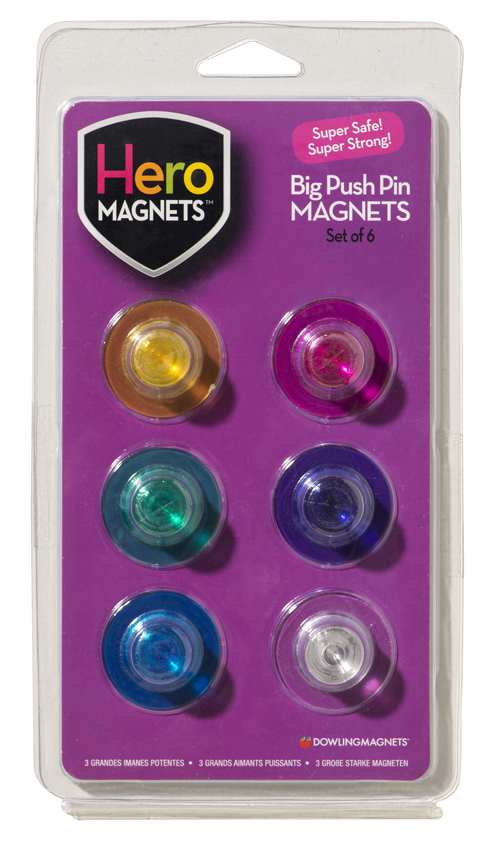 6ct Big Push Pin Magnets