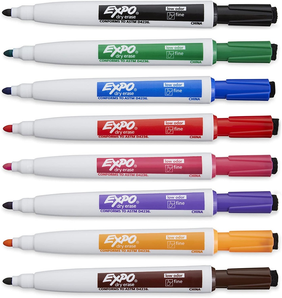 8 Color Fine Expo Magnetic Dry Erase Markers