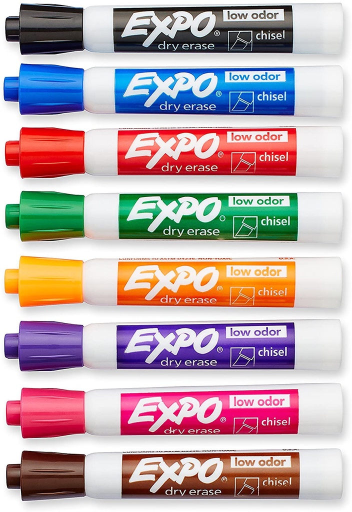 8 Color Chisel Tip Expo2 Dry Erase Markers Set Each