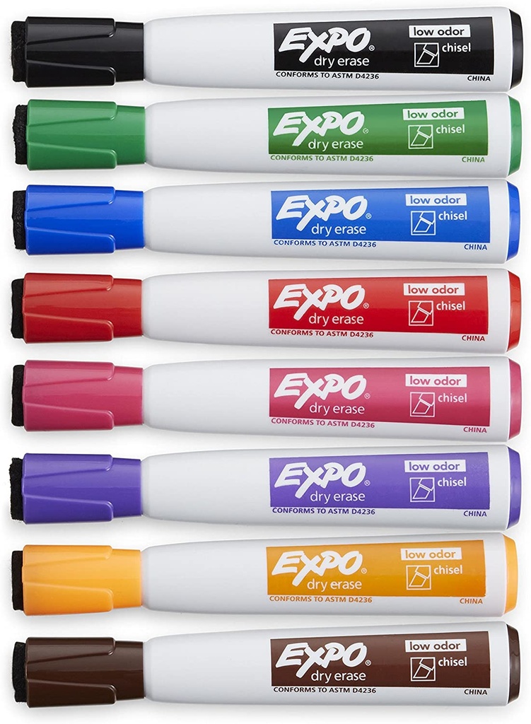 8 Color Chisel Tip Expo Magnetic Dry Erase Markers