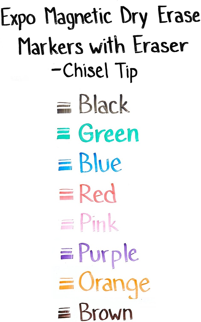 8 Color Chisel Tip Expo Magnetic Dry Erase Markers