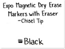 4ct Black Chisel Tip Expo Magnetic Dry Erase Markers