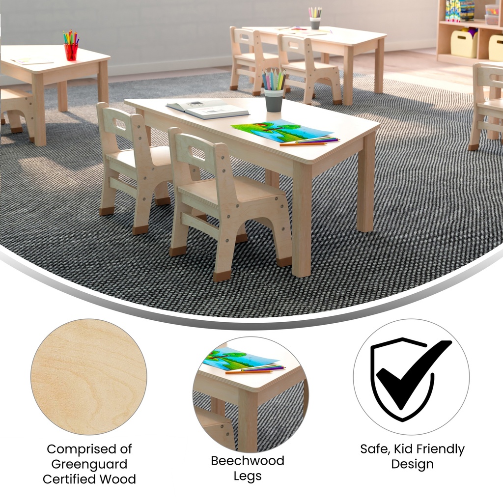 Wooden Trapezoid Classroom Activity Table