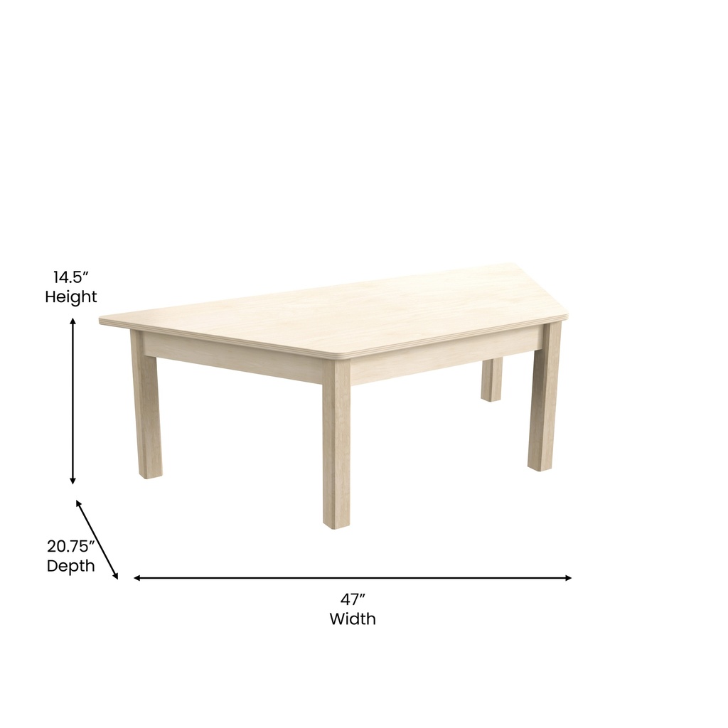 Wooden Trapezoid Classroom Activity Table