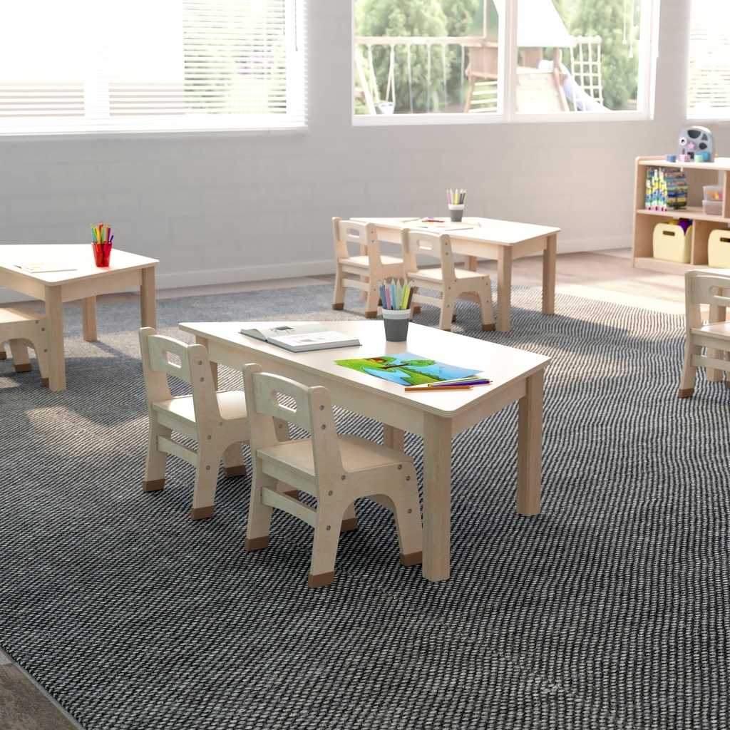 Wooden Trapezoid Classroom Activity Table