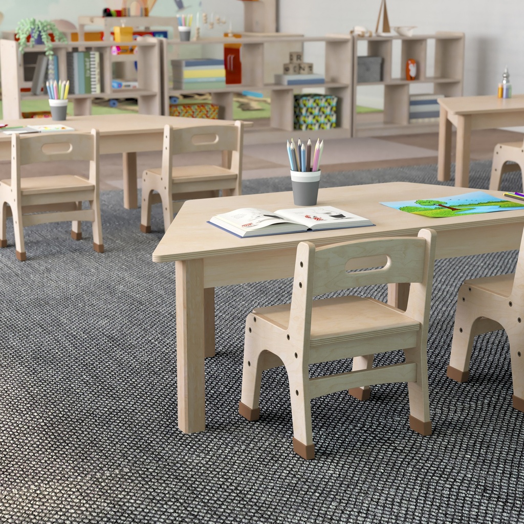 Wooden Trapezoid Classroom Activity Table