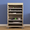 Wooden Mobile Accessory Panels Storage Cart with Locking Caster Wheels