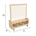 Wooden Two Sided Art Station with Locking Caster Wheels