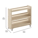 Wooden 3 Angled Shelf Mobile Storage Cart with Locking Caster Wheels