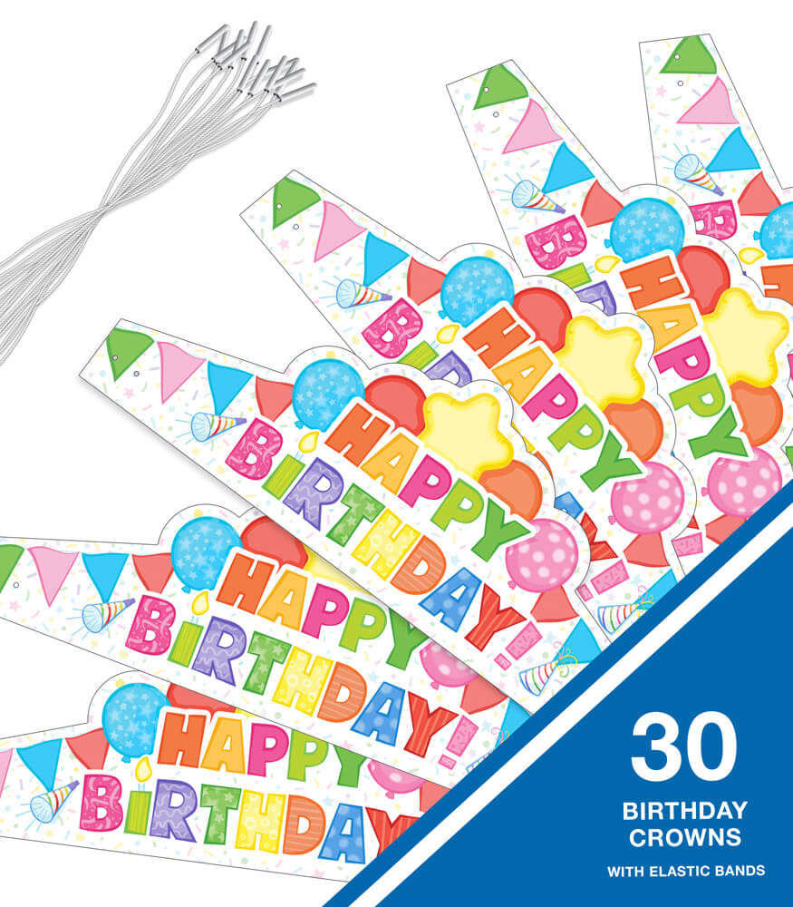 Happy Birthday Crowns 30 Pack