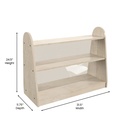 Double Sided Wooden 3 Shelf Storage Unit with Clear Divider