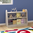 Double Sided Wooden 3 Shelf Storage Unit with Clear Divider