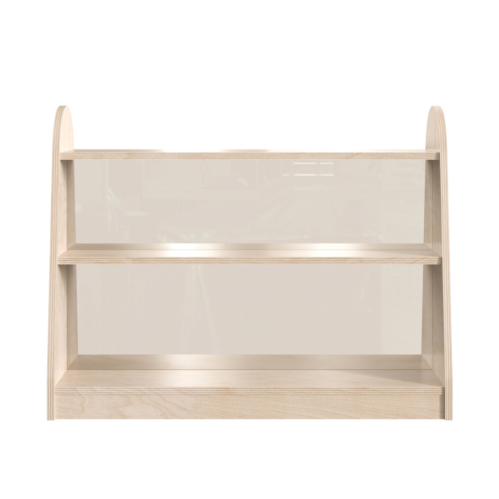 Double Sided Wooden 3 Shelf Storage Unit with Clear Divider