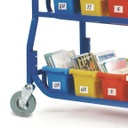 Library on Wheels With 18 Small Tubs