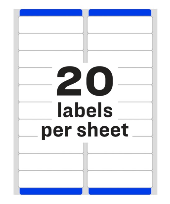 500ct 1x4 White Inkjet Easy Peel Address Labels