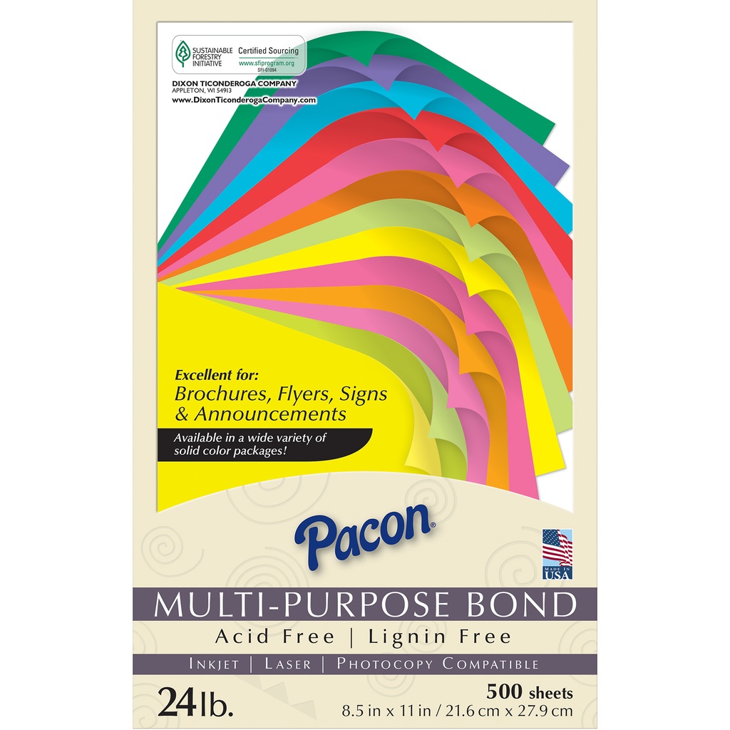 500ct 8.5x11 Lime Multi Purpose Paper
