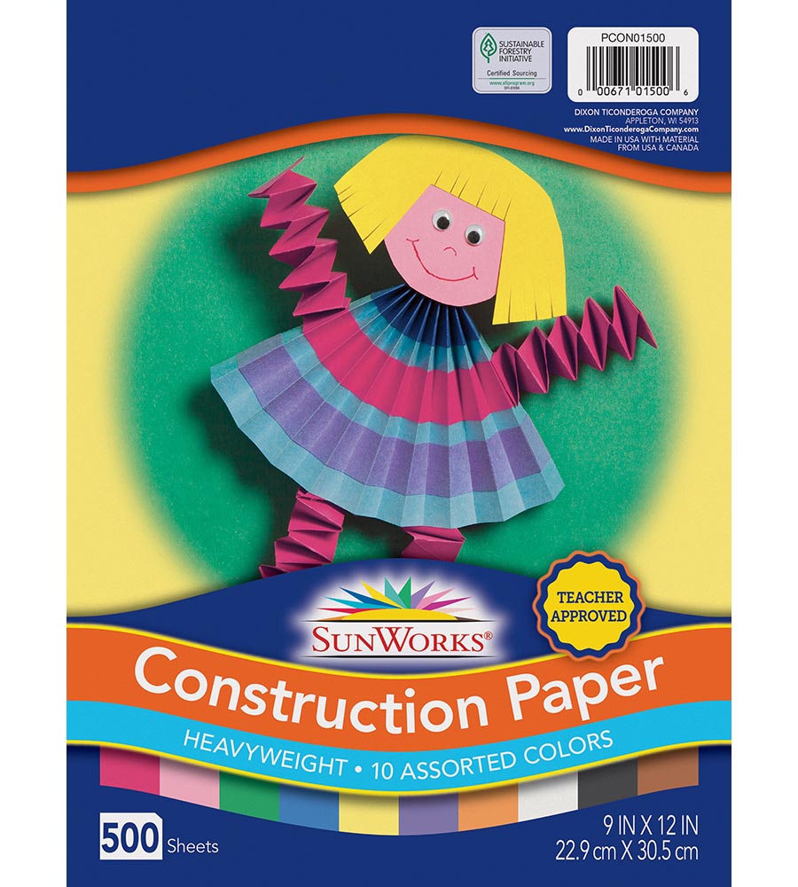  500 Sheets Construction Paper Assorted Colors Bulk School  Supplies 9 x 12 Inches Art Lightweight Paper Classic Paper Craft for Kids  Adults Holiday Drawing (Mixed Colors)