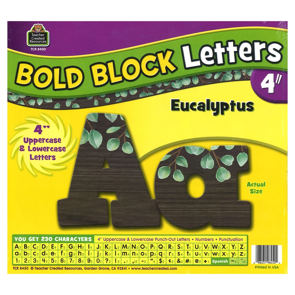Eucalyptus 4" Bold Block Letters Combo Pack