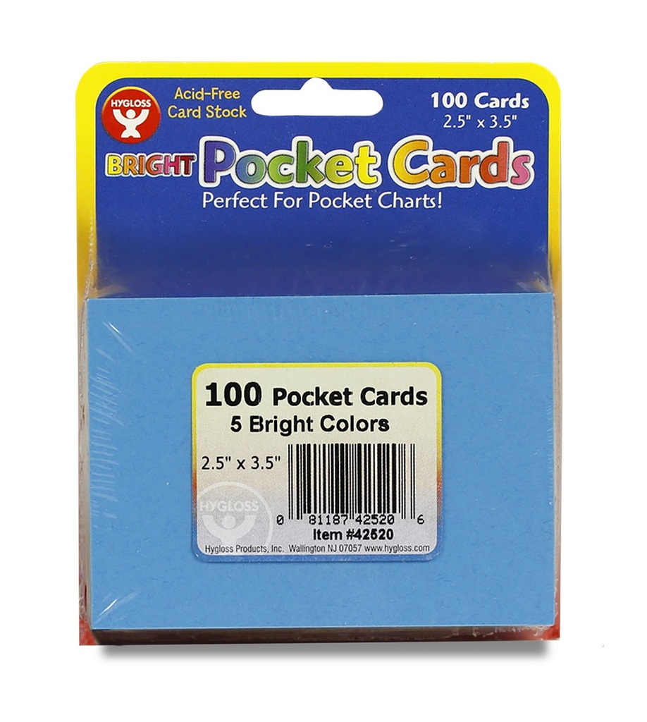 100ct Assorted Bright Pocket Chart Cards (3542 TNT)