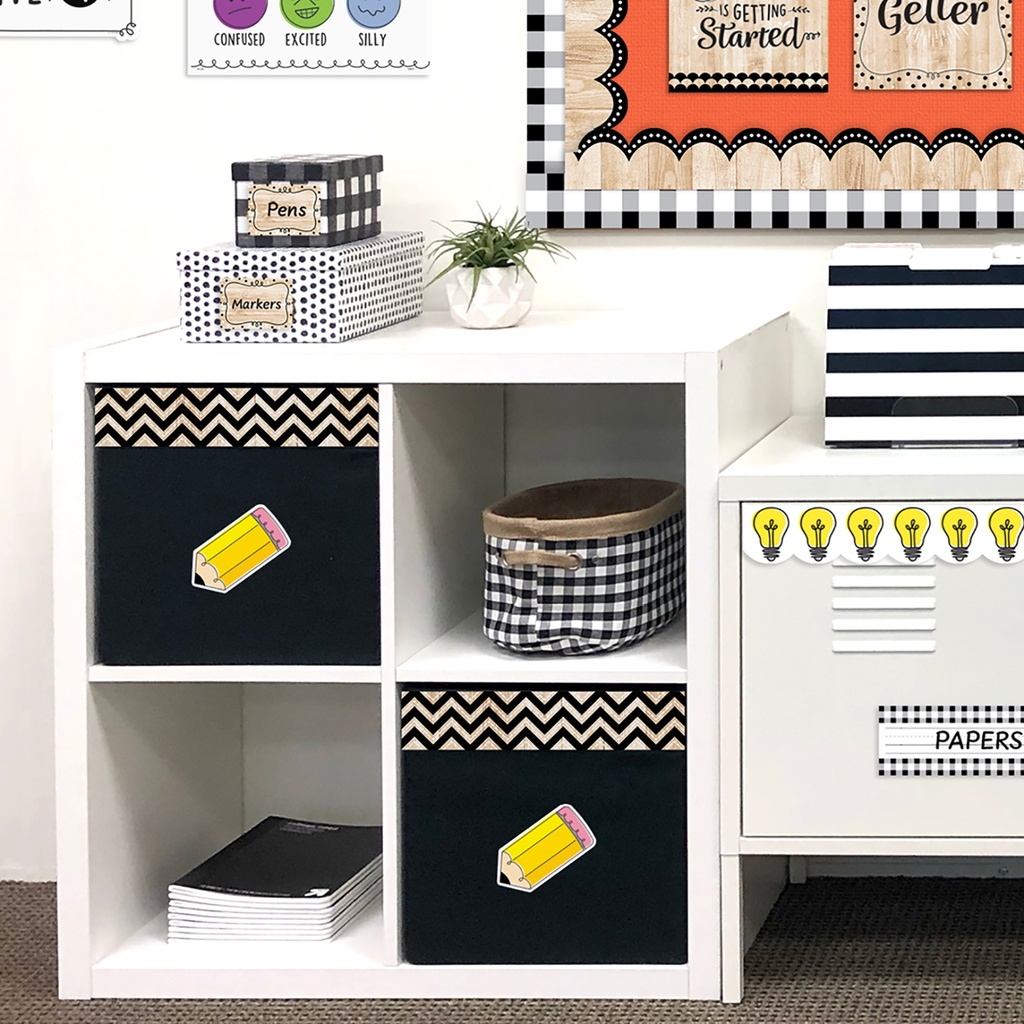 Core Decor Black and Wood Chevron EZ Border 48 Feet