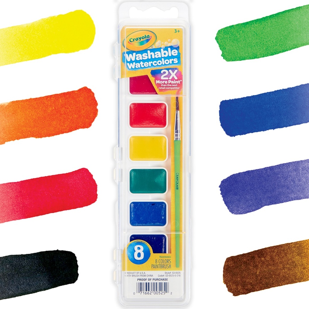 8 Pan Crayola Washable Watercolor Ea