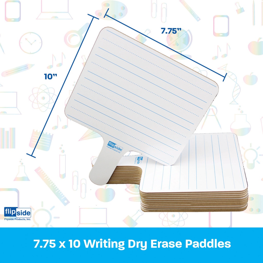 Rectangular Lined Dry Erase Answer Paddles Class Pack of 24